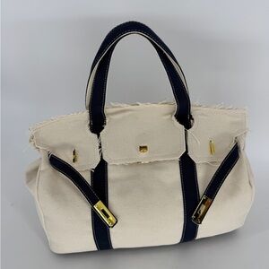 Canvas Boatkin Boat Tote Bag With Gold Accents New